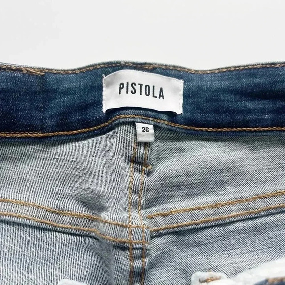 Pistola Audrey Mid Rise Distressed Skinny Crop Size 26 NWT - Picture 6 of 8